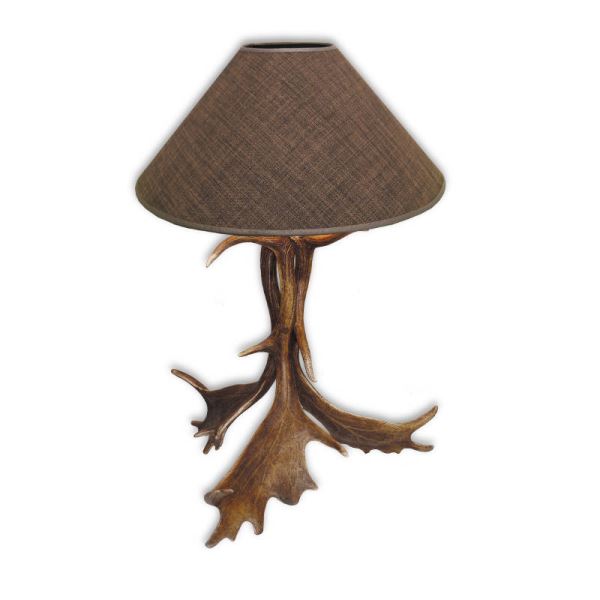 Dovhjorthorn bordslampa med lampskärm