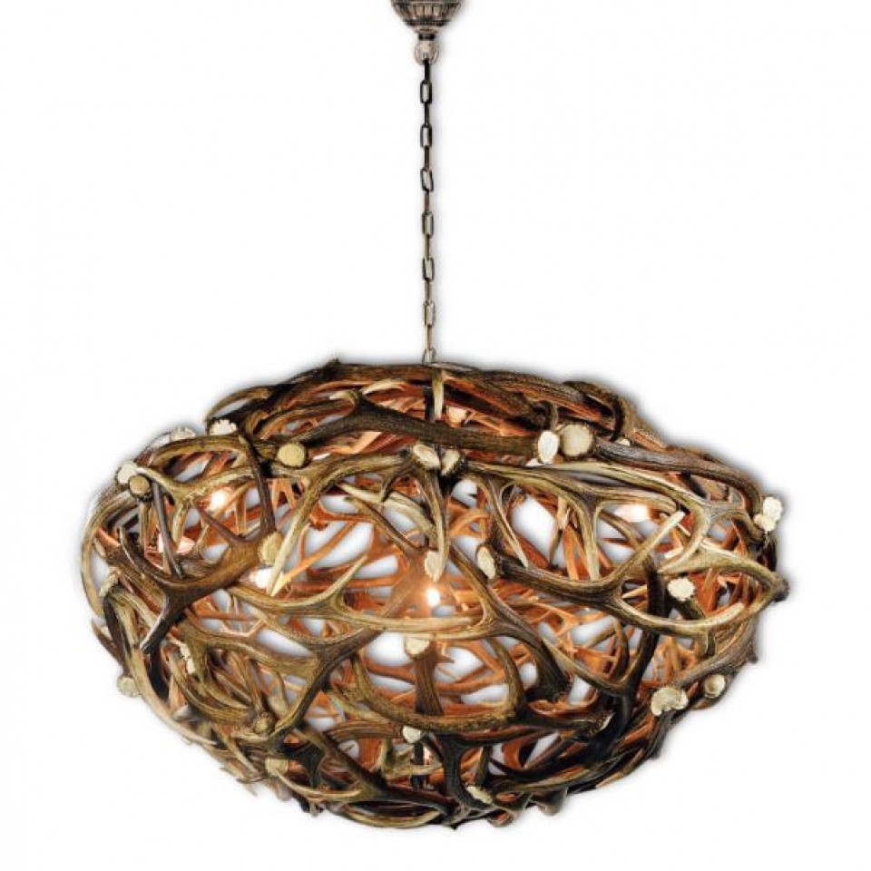 Elegant and luxurious globe deer antlers chandelier 125 cm