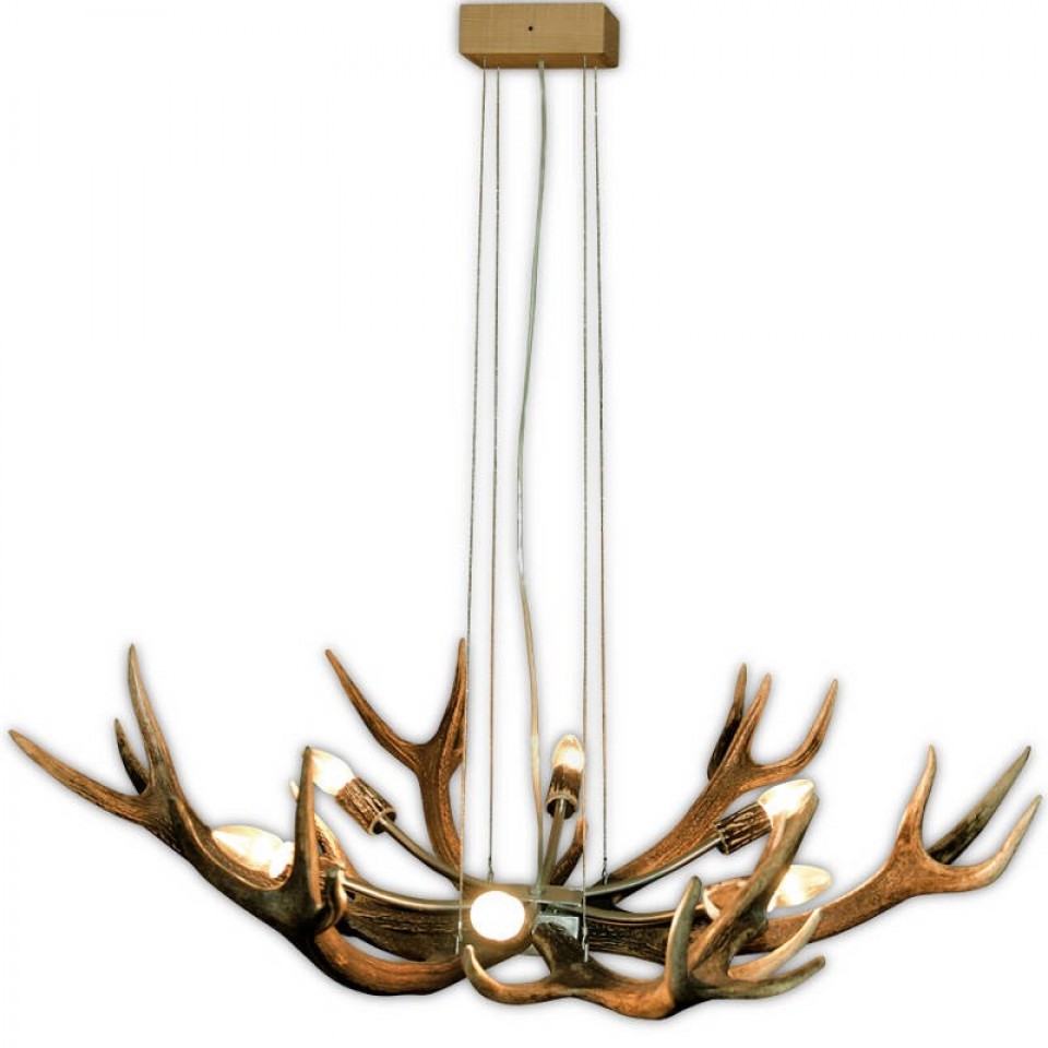 Oval Deer Antler Chandelier 6-Lights 90cm