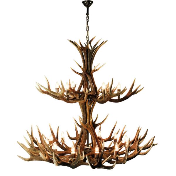 Deer antler chandelier 18 light 145cm