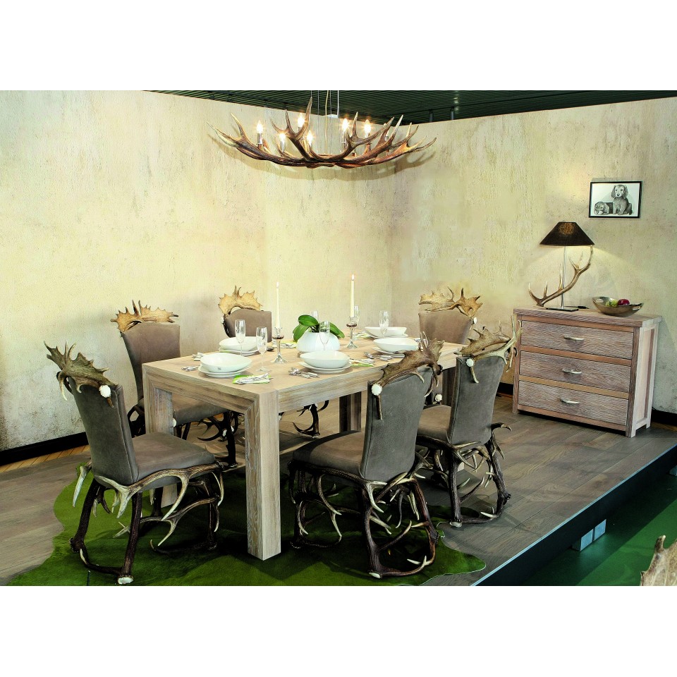 Oval Deer Antler Chandelier 12-Lights 130cm