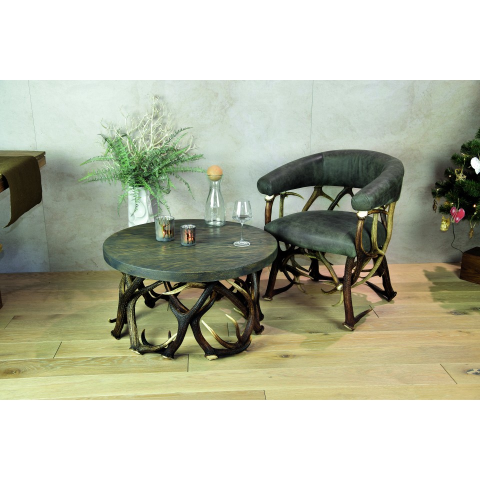 Antler chocolate armchair.