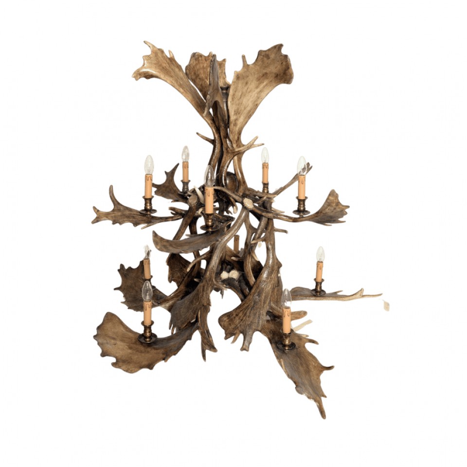 Dovhjorthorn 2-vånings ljuskrona 10-ljus 120 cm