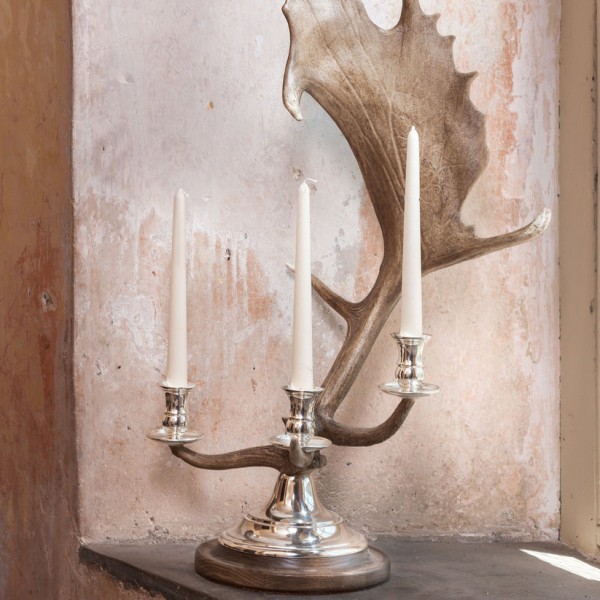 Dovhjortshorn 3-armad ljusstake 70 cm