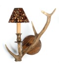 Red deer antler 1-light wall lamp natural 55 cm