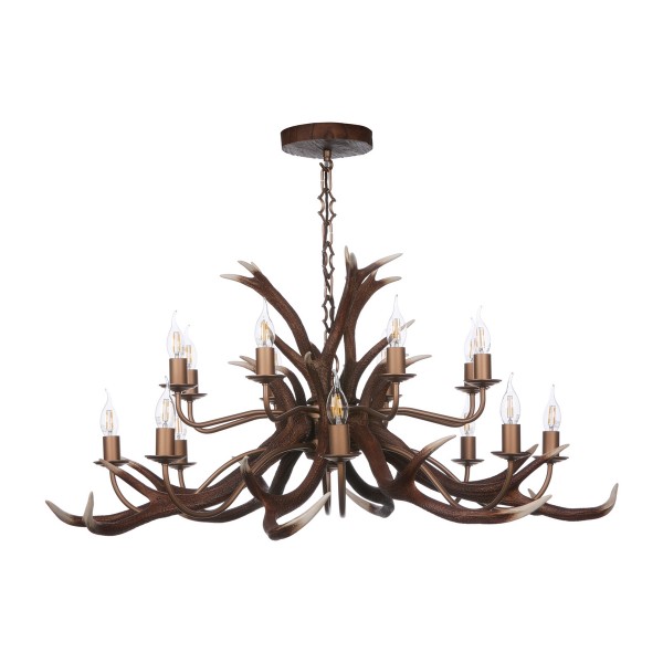 Antler 16 Candle Light Chandelier With Metal Chain 100cm