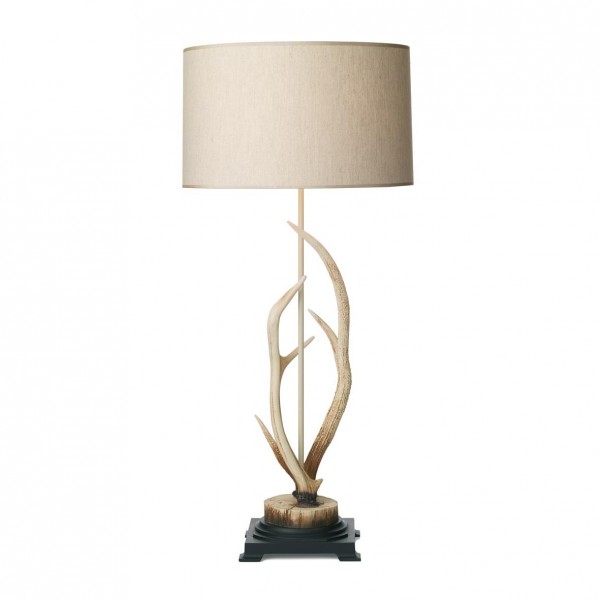 Antler Table Lamp bleached beige 88cm complete with Shade