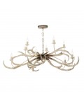 Stag 10 Light Bleached beige chandelier 125cm