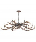 Stag 10 Light Rustic brown chandelier 125cm