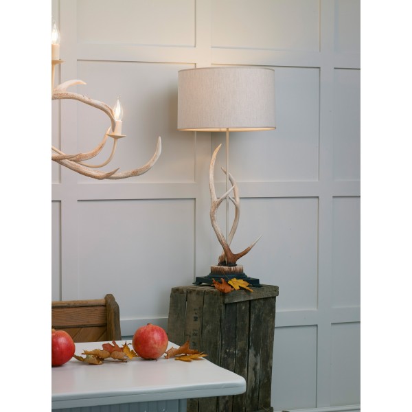 Horn Blekt Bordslampa beige 88 cm med lampskärmar Horn Blekt Bordslampa beige 88 cm med lampskärmar