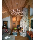 Stag 10 Light Bleached beige chandelier 125cm