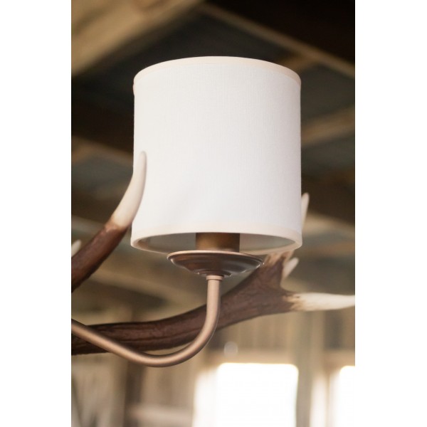 Horn takkrona 3 ljus rustik brun 60cm