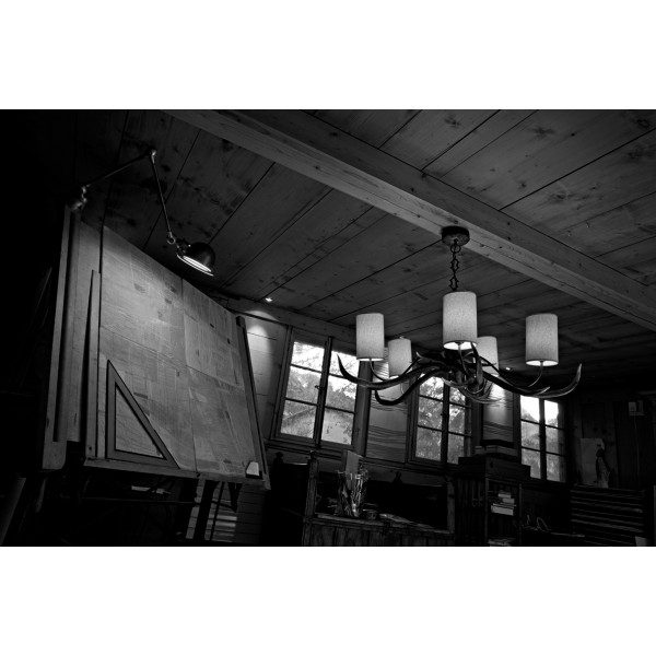 Horn takkrona 5 ljus rustik brun 100 cm