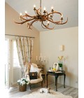 Stag 10 Light Rustic brown chandelier 125cm