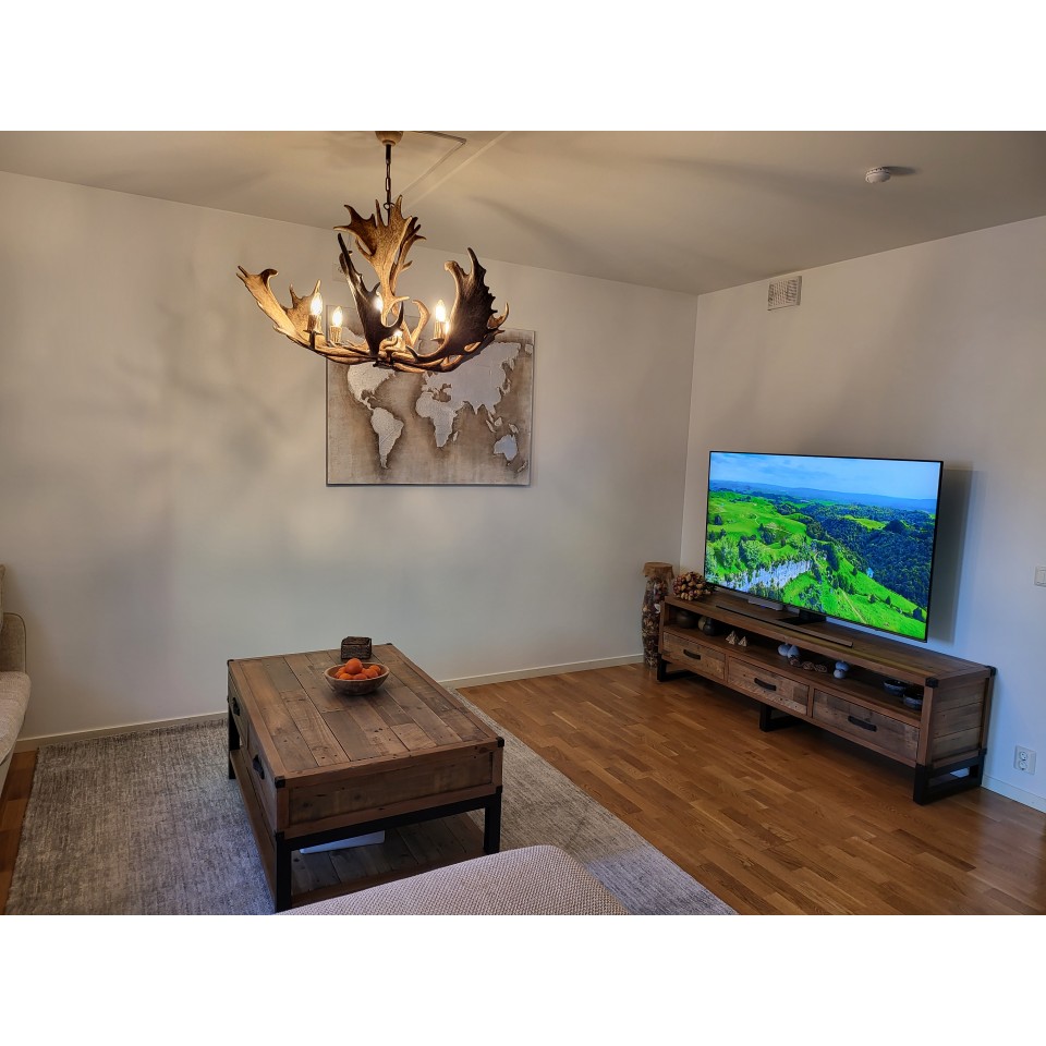 Fallow deer antler chandelier 6 light 100cm