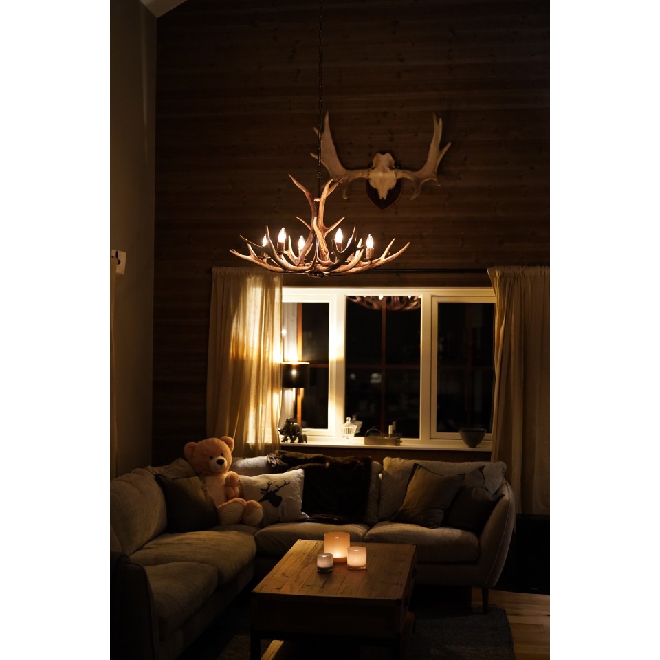 Deer antler chandelier 6 light 95cm Deer antler chandelier 6 light 95cm