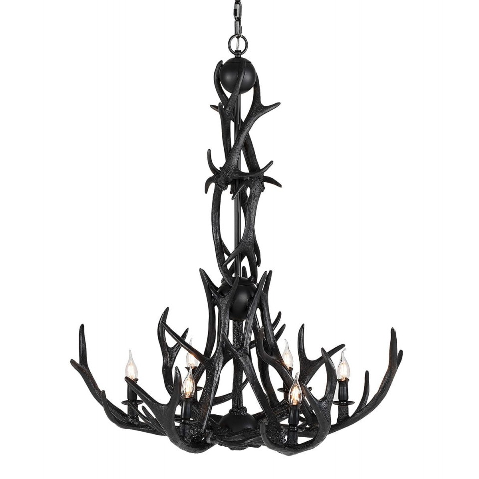 New Antler Chandelier Black 92cm
