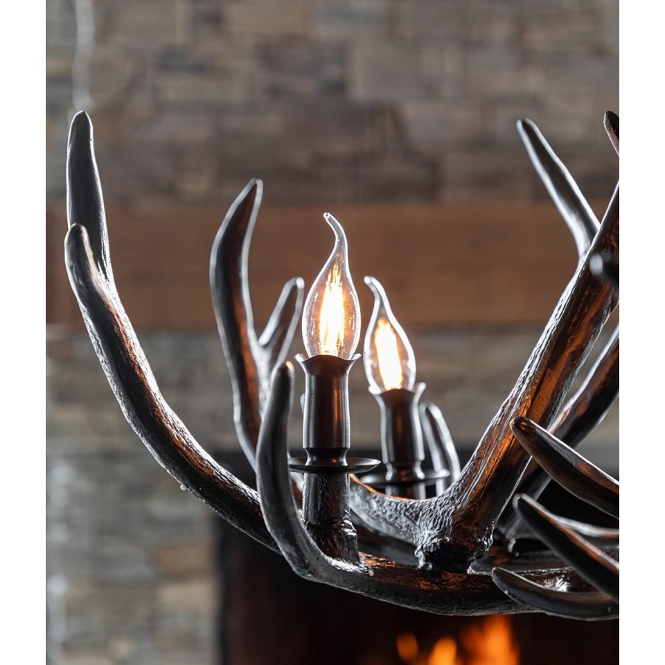 New Antler Chandelier Black 92cm
