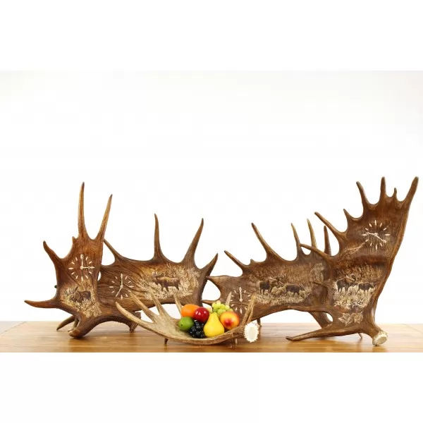 Moose antler fruit bowl