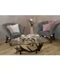 Deer Antler Leather Armchair Grey